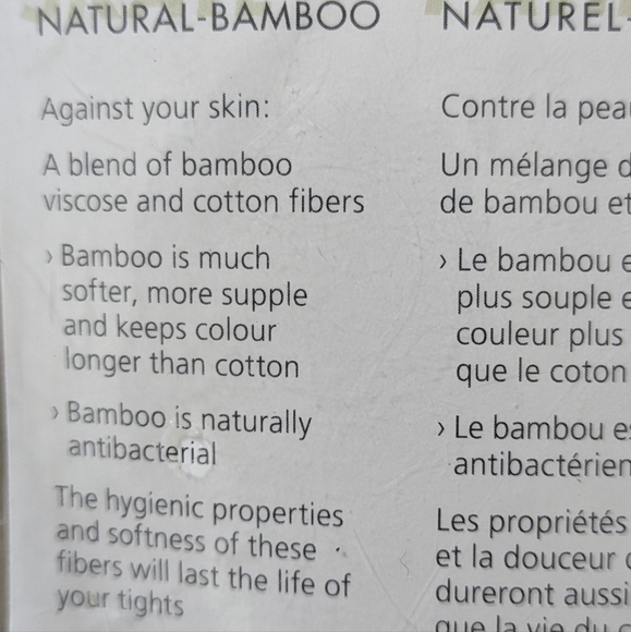 NWT Mondor Footed Skating Tights 3301 Natural Bamboo Light Tan Women's Small - Picture 4 of 5